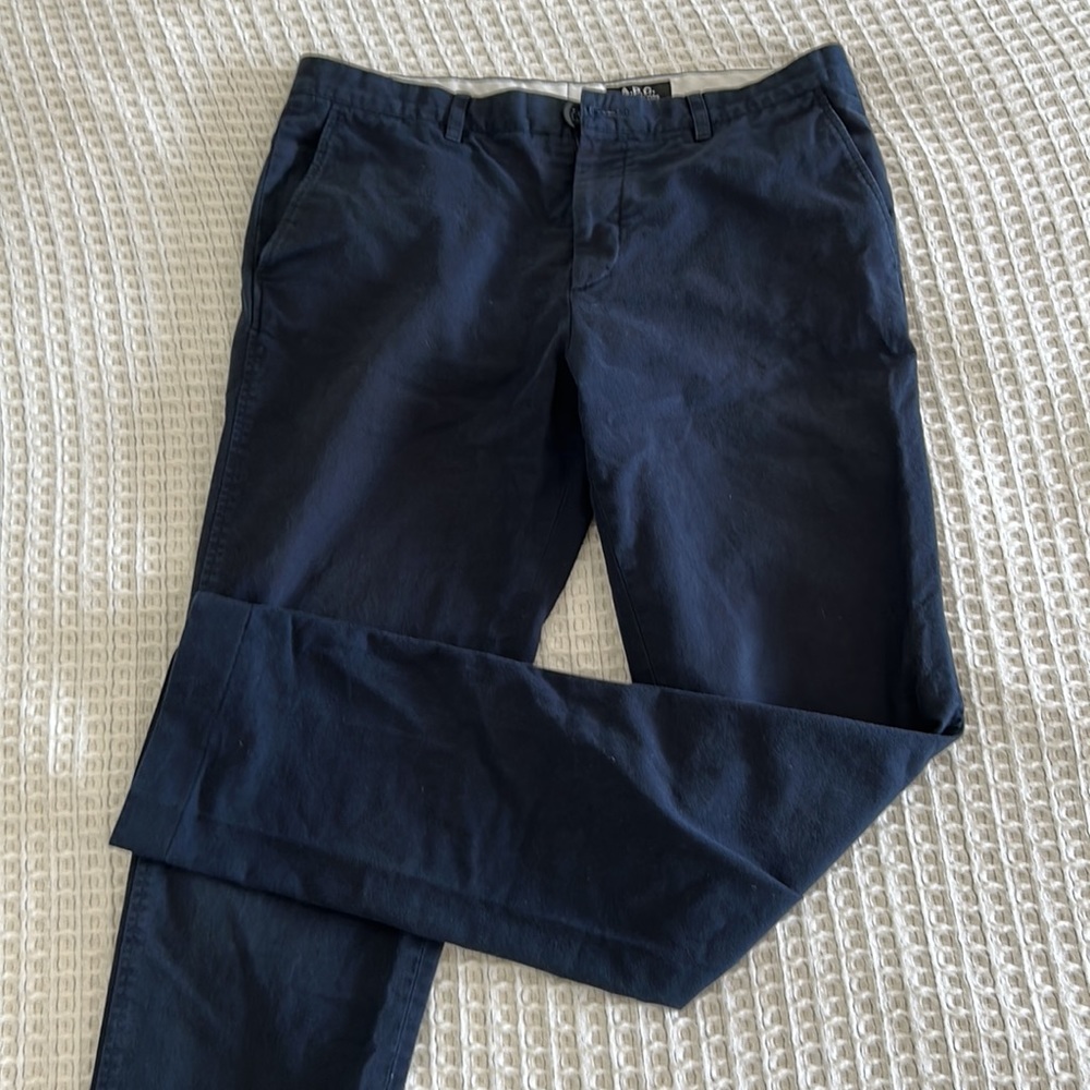 A.P.C. Rue Madame Paris Navy Blue Chinos 100% Cotton
